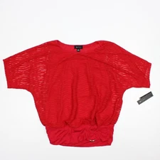 NWT AB Studio Red Tip Blouse Lined Sz Medium 