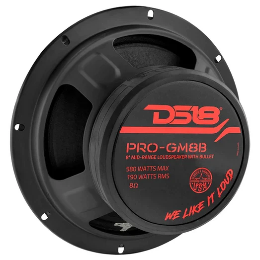 4x DS18 PRO-GM8B 8" Midrange Car Speaker 4x PRO-TWX1 Super Bullet Tweeter - Image 3 of 4