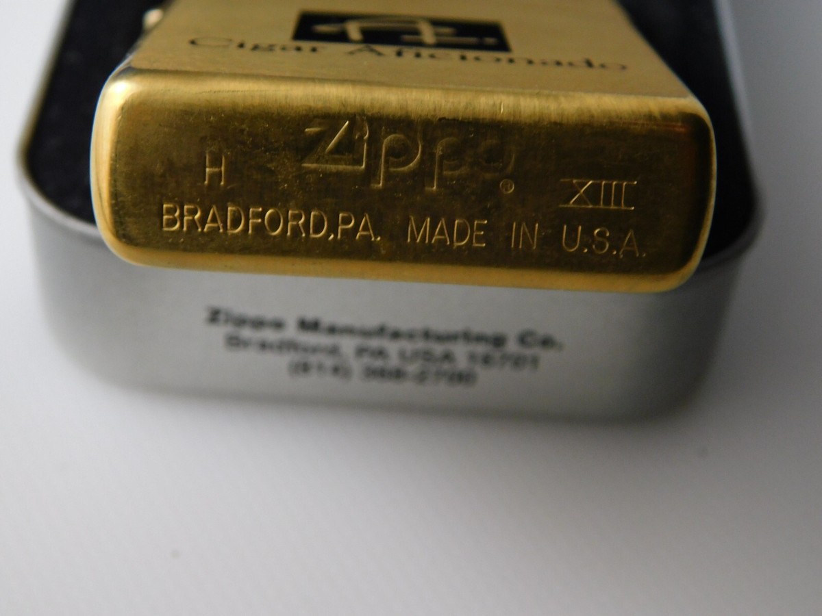 ZIPPO LIGHTER VINTAGE BRASS CIGAR AFICIONADO NIAGARA FALLS INSERT 
