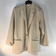 Vintage Bobbie Brooks Cream One Button Blazer Womens Size M