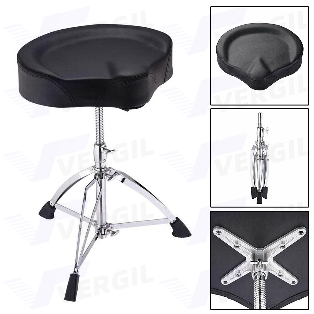 Saddle Drum Throne Drummer Stool Adjustable Folding Stand Percus