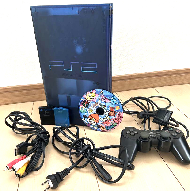 レア色! PS2本体 オーシャンブルー SCPH-37000 コントローラー×1 電源