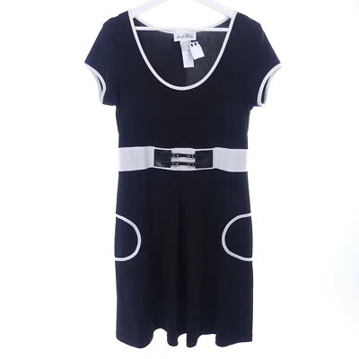 JOSEPH RIBKOFF Kleid Dress Jerseykleid Jersey Schnallen Schwarz Weiß Gr. 38 M - Bild 1 von 4