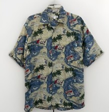 Pierre Cardin Men's Shirt Size Large Button Up Short Sleeve Beach Hawaiian