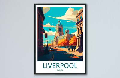 Liverpool Reisedruck Wandbild Liverpool Wandbehang Wohndeko Liverpool Geschenk