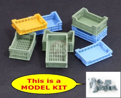 Plus Model 1/35 Plastic Storage Crates w/Perforated Walls (8 containers) DP3001