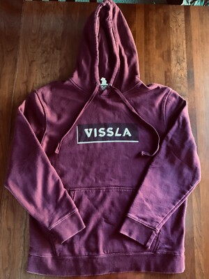 Supreme バーガンディ Vissla Mens Pullover Hoodie Maroon Burgundy Front Graphics from