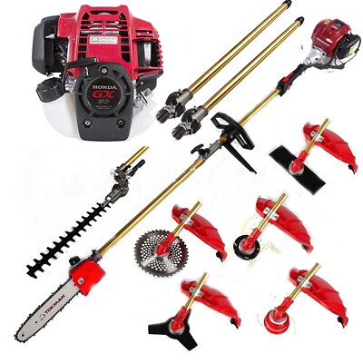 GX50 4-strokes 7 in 1 +2 rod gas grass strimmer lawnmower weedeater brush cutter