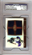 Ichiro Suzuki Auto 2011 Topps Tribute Quad Relic Card TQRIS Mariners PSA/DNA