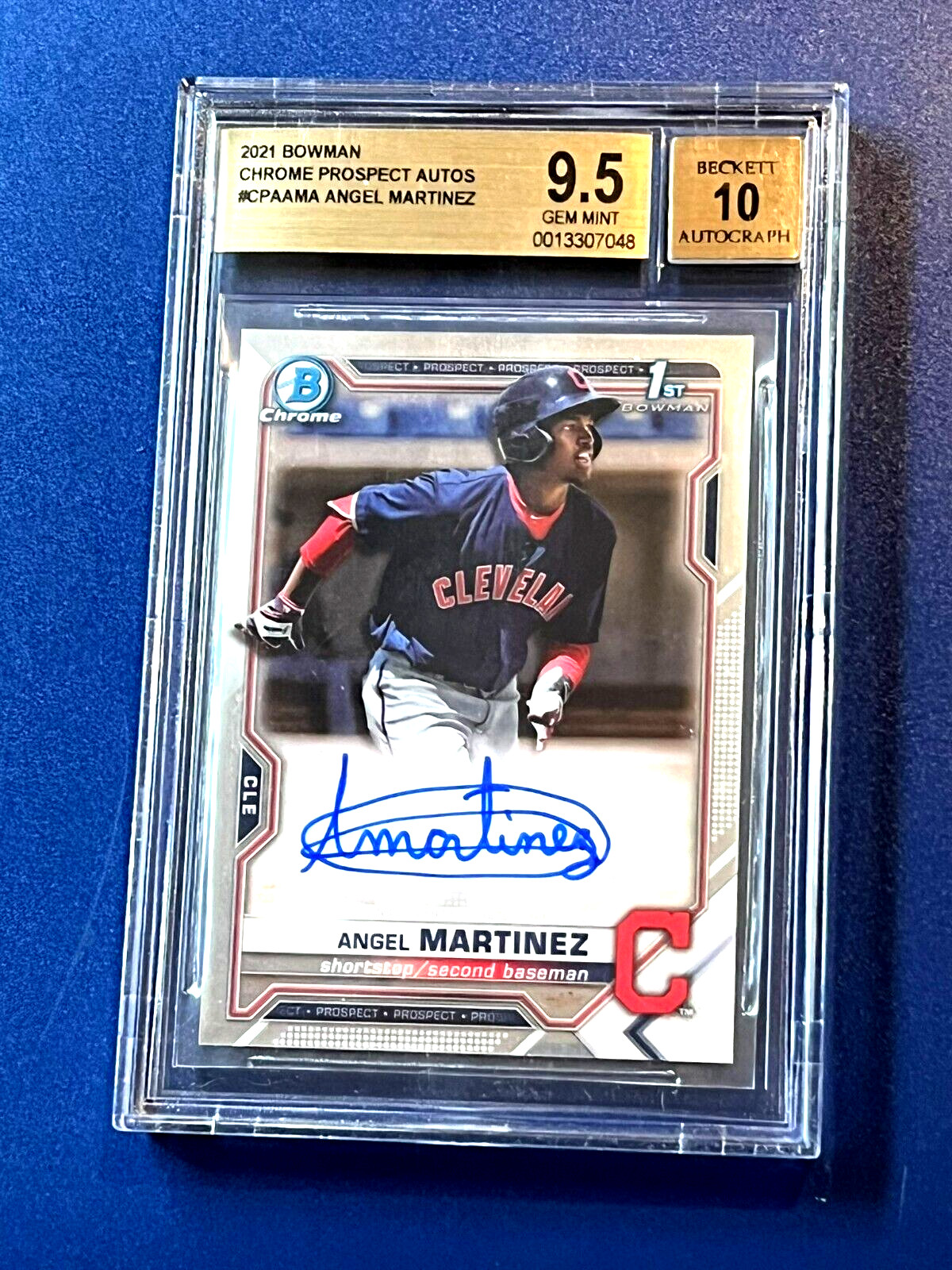 Angel Martinez 2021 Bowman 1ST Chrome Auto BGS 9.5/10 Gem Mint Guardians 048