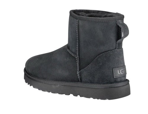 Authentic UGG CLASSIC MINI II Sheepskin Ankle Boots Black Size 8 NEW - Picture 6 of 10