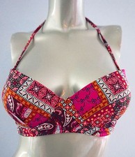 Victoria's Secret Boho Paisley Patchwork Push Up Underwire Swim Bikini Top 32B