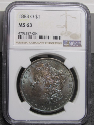 1883 O Morgan silver dollar NGC MS 63 toned