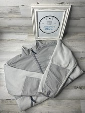 The North Face White  Gray Full Zip Denali Fleece Jacket Size: Youth XL-TG EUC 