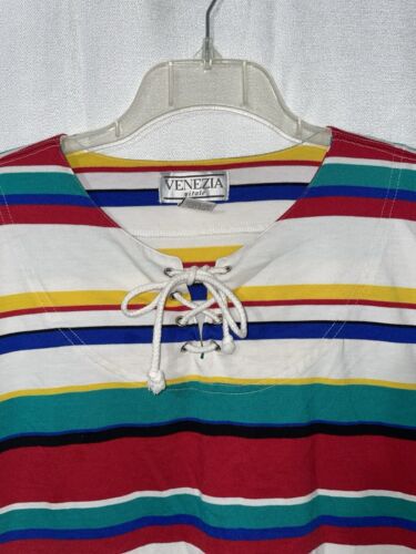 Vintage 90er Venezia Gr. 22/24 Totally Rad Rainbow Multicolor Top Kurzarm - Bild 6 von 14
