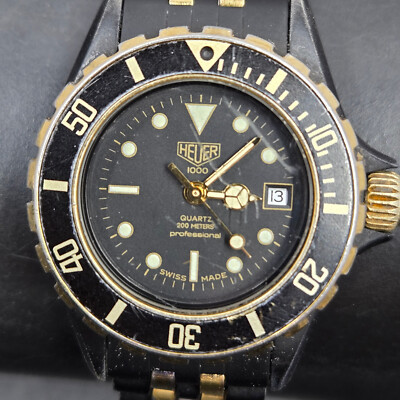 Tag Heuer 1000 Series Black/Gold Tone Diver Watch 980 028N