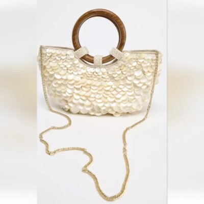 ZARA FAUX MOTHER-OF-PEARL APPLIQUÉS BAG