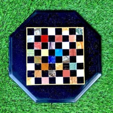 21" Marble Chess Table Top Malachite Inlay stone Handicraft Home Decor room