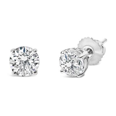 14K White Gold 1/2 Carat Lab-Created Diamond Stud Earrings with