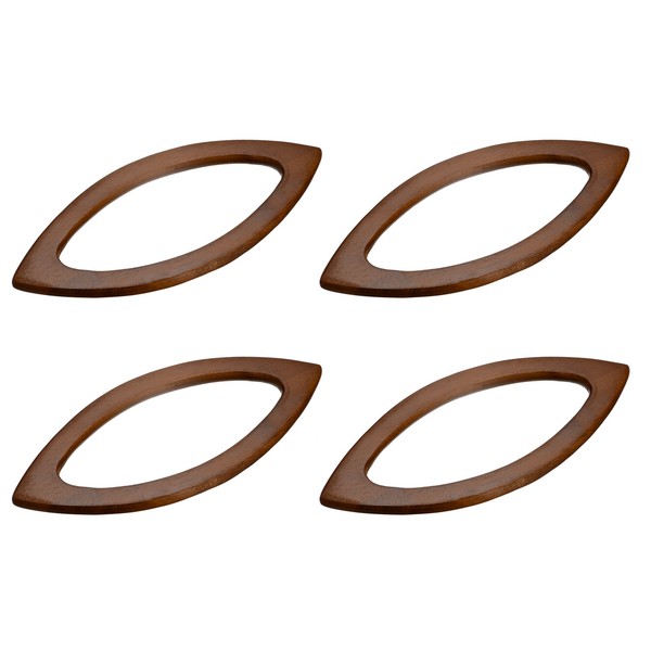 "4Stk Ovaler Handtaschengriff 7.87\" Holz Handtaschen Handtasche Griffe Kaffee"-image