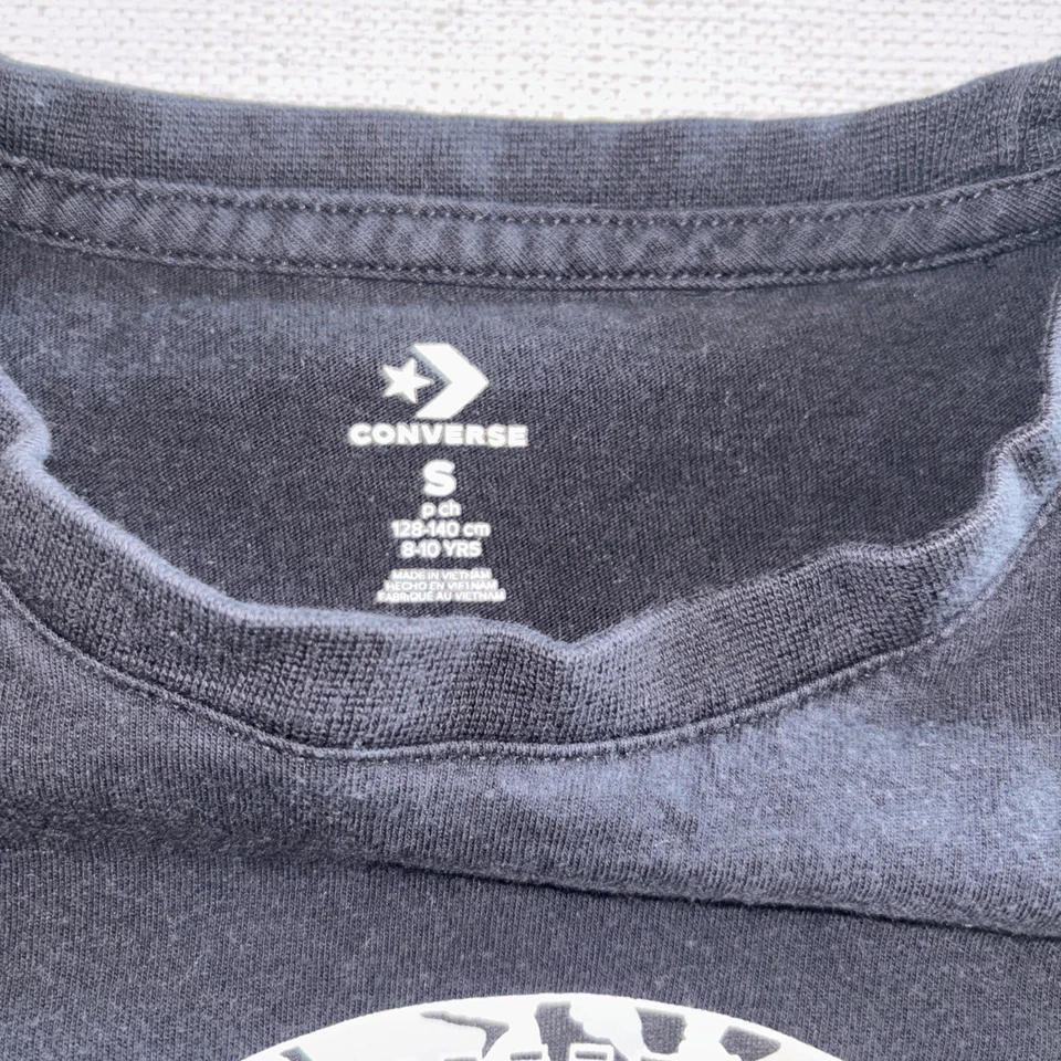 Girls Small Converse All Star Chuck Taylor Black T Shirt 8-10ys  - Image 4 of 4