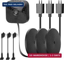 3 Pack 25Ft Outdoor Power Cord for Blink Cameras with Adapter and Weatherproof C