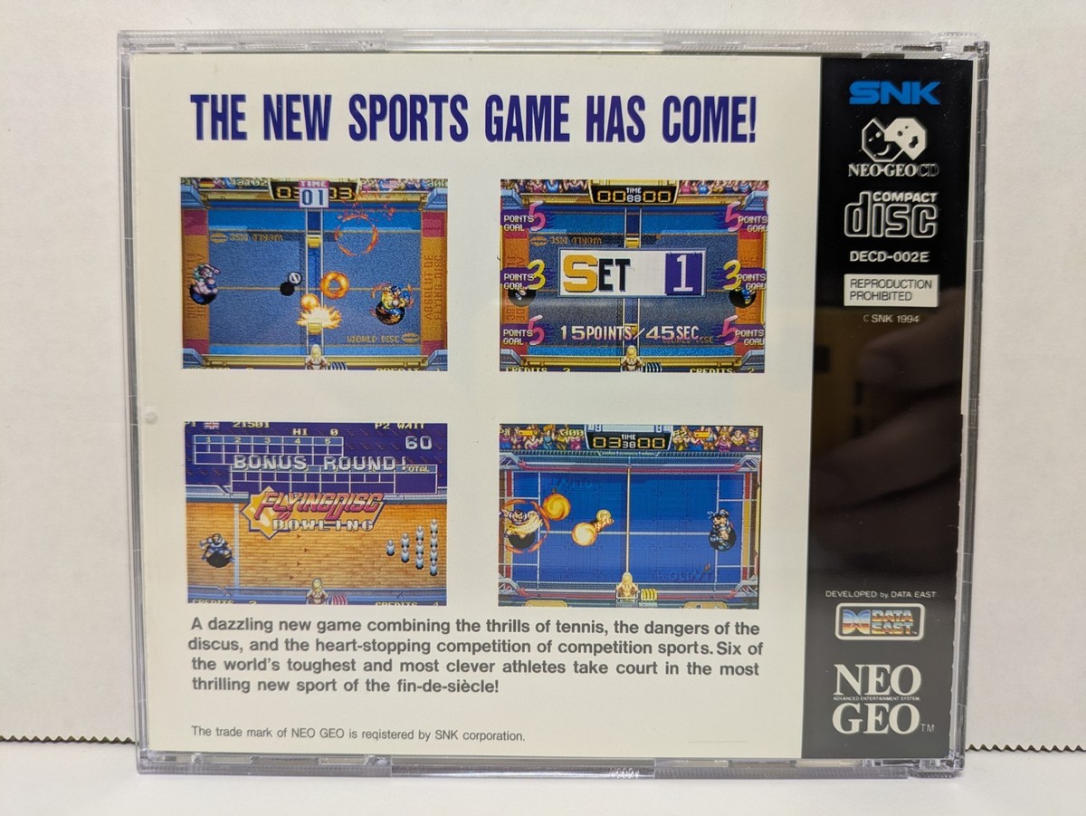 Windjammers (Neo Geo CD, NGCD, 1996) Complete English USA Version