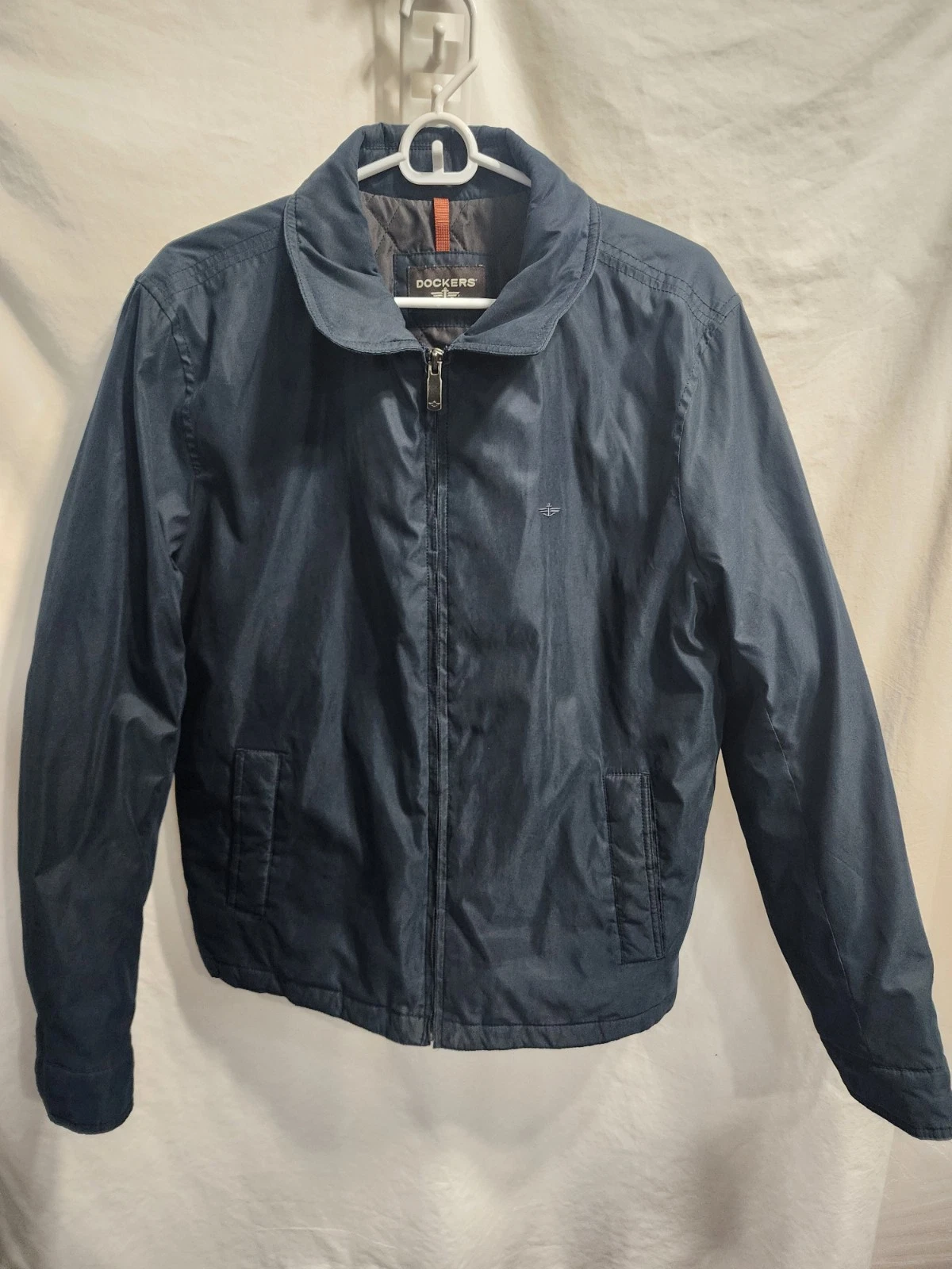 Dockers Jacket Medium Navy Blue Quilt Lined Men's Winter