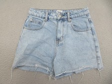 Princess Polly Y2K Cut Off Jean Shorts Womens 4 Blue Denim Raw Hem Summer Casual