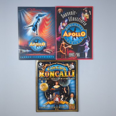 Circus Zirkus Roncalli 3x Jahres-Illustrierte 2002 1997 2002 Varieté Apollo
