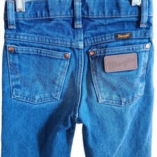 Boys 8 Jeans Wrangler Vintage Blue Denim Slim Fit Kids Adjustable Waist Cotton