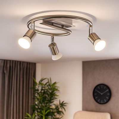 Deckenlampe Spotrondell Deckenleuchte bewegliche Spots Stahl 3x GU10 D 50cm