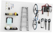 Slatwall Panel Wall Storage Systems, 4x8 ft Slat Wall Paneling Garage White