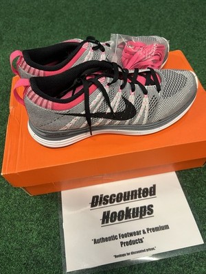 Nike Flyknit One + Pure Platinum Black Grey Pink Flash Womens Sz 7.5 554888-001