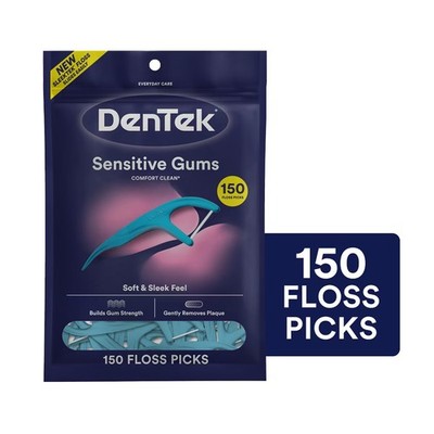 DenTek Comfort Clean Floss Picks for Sensitive Gums - 150ct: Nylon, 5.88 Inches,