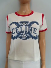 CELINE White Triomphe Logo Print T-Shirt Size...