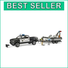 Complete Police Emergency Rescue Set: RAM 2500 Truck, Boat & Figures for Ages 4+