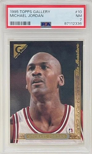 Michael Jordan 1995 Topps Gallery Chicago Bulls NBA Basketball Card #10 PSA 7