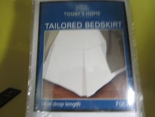 Today's Home Tailored Bedskirt White 14Inch Drop Lenght Full Size New in Plastic