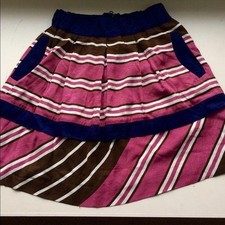 Maeve Anthropologie Skirt Womens 6 Striped Pockets Back Zip Mini New