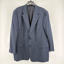 Hart Schaffner Marx 100 Wool Sportcoat 48R Blue Stripe 2-Button Vented EUC