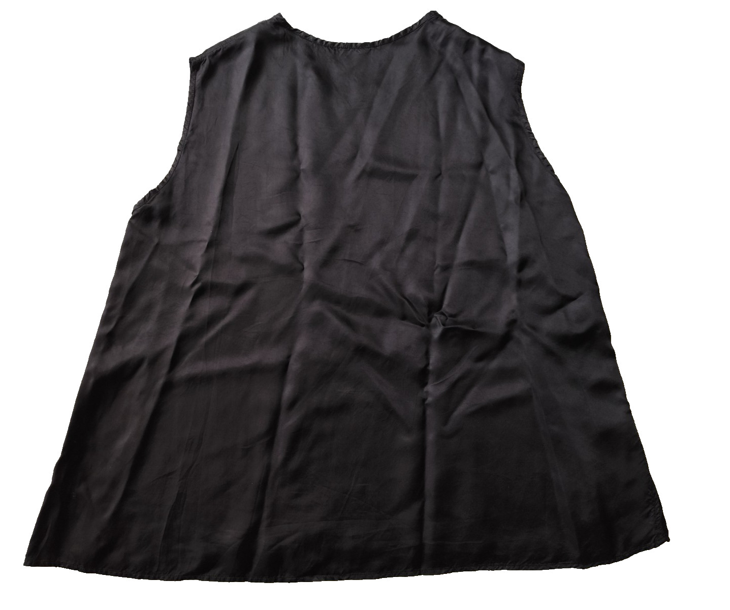 Womens Paper Temples Solid Black Rayon Sleeveless… - image 5