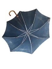 Vintage Antique Bamboo Handle  Collar Made In Italy Parasol Umbrella 4 Restore