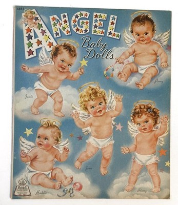 LAST CHANCE 7/2  1943 Angel Baby Dolls paper doll book Merrill 4853 uncut