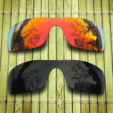 Black Orange Red Replacement Lens for-Oakley Batwolf OO9101 Polarized