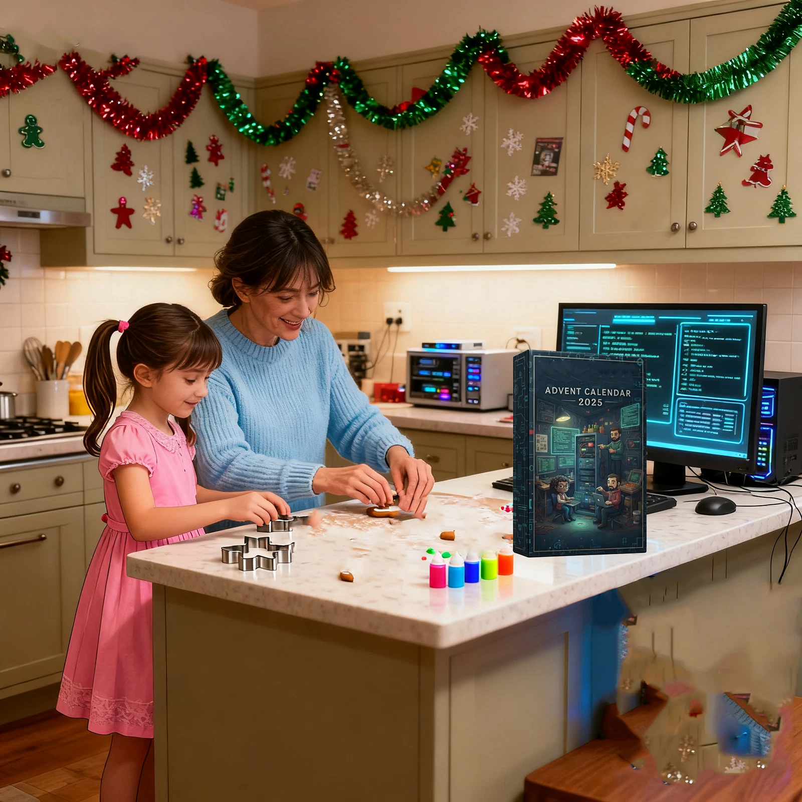 Christmas Countdown IT Technology Advent Calendar 24 Days 2D Blind Box Kid Gifts