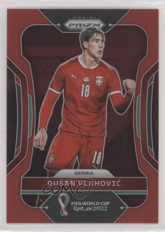 2022 Panini Prizm World Cup Qatar Red Prizm 329/399 Dusan Vlahovic #255 1u6