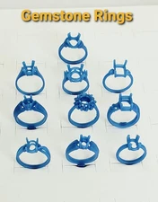 10 Assorted Gemstone Rings. Wax Jewelry Patterns For Lost Wax Casting 25-119
