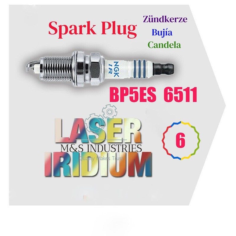 NGK Spark Plug BP5ES 6511 pack of 6PC fit BMW DAIMLER JAGUAR LAND ROVER VOLVO