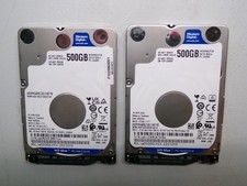 LOT OF 2 WESTERN DIGITAL 500GB PC HARD DRIVES WD5000LPZX